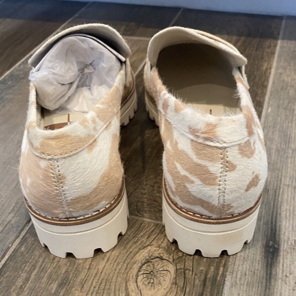 DOLCE VITA AUBREE PONY HAIR COW PRINT LOAFER 9.5 NEW WITHOUT BOX - Picture 5 of 9